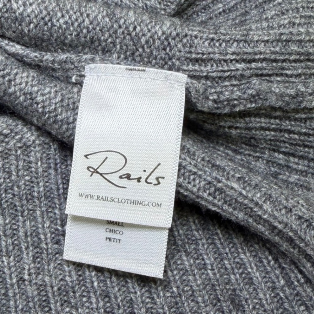 Rails Women's Olivia Ash Grey Wool Cashmere Blend Lace Up Ribbon Sweater Size S - Picture 8 of 11